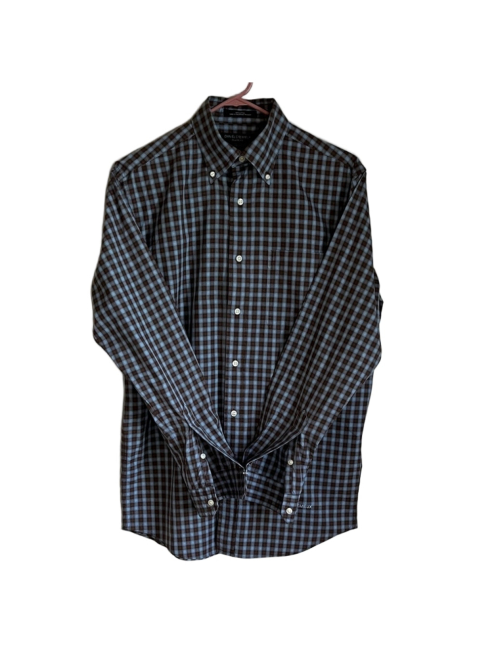 Daniel Cremieux Men's Checkered Shirt - Black and Blue